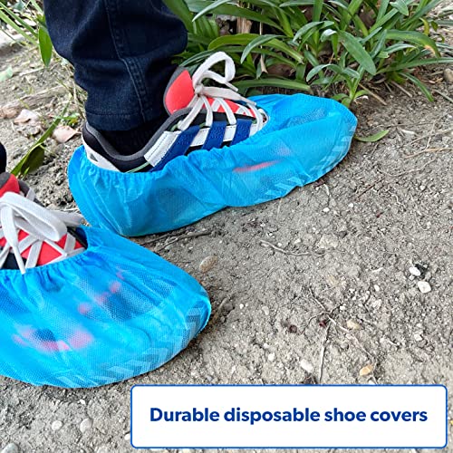 100 Pack XL Blue Shoe Covers Disposable, Non Slip Shoe Booties