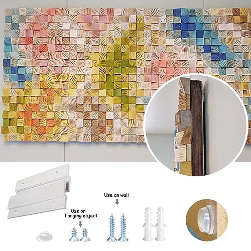 French Cleat Picture Hanger, 4 Inches Aluminum Z Hanger - 2 Pairs | Supports 50lbs, Interlocking Wall Mounting Bracket, For Mirrors, Picture, Shelf, Whiteboard, Art, Frames - size: 4 Inch-Standard