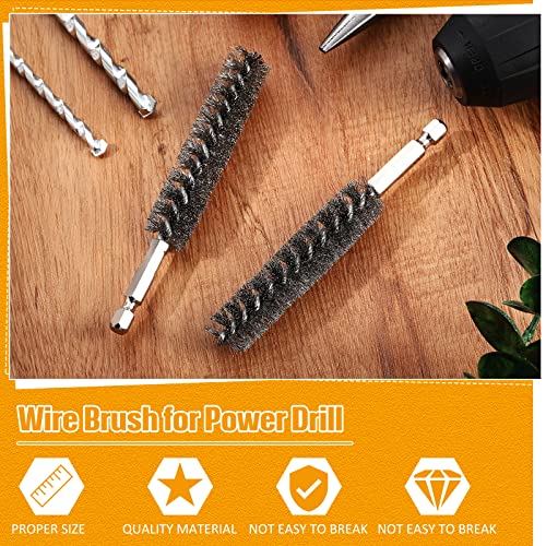 Geiserailie 5 Pieces Wire Bore Brush Drill Hex Shank, Stainless Steel - style: Stainless Steel
