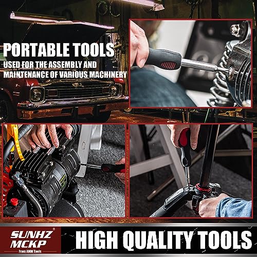 SUNHZMCKP 18-in-1 Screwdriver, Portable screwdriver set, Slotted/Philips/Pozi/Torx/Square Multi-Purpose Screwdriver and Magnetizer Demagnetizer with Storage bag - size: 18 IN 1 Screwdriver