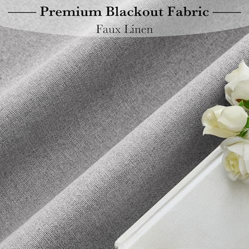 RYB HOME 100% Blackout Classroom Door Window Cover, Sidelight Curtains - color: Grey, size: 12"W x 40"L (Pack of 1)
