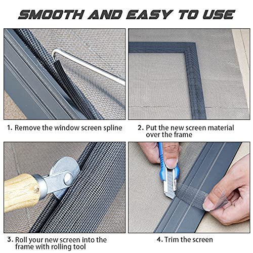 Fiberglass Screen Repair Kit, Black, 48" x 110", Easy to Install, Up to 5 Years Lifespan, Wide Application - color: Black, size: 48" x 110"
