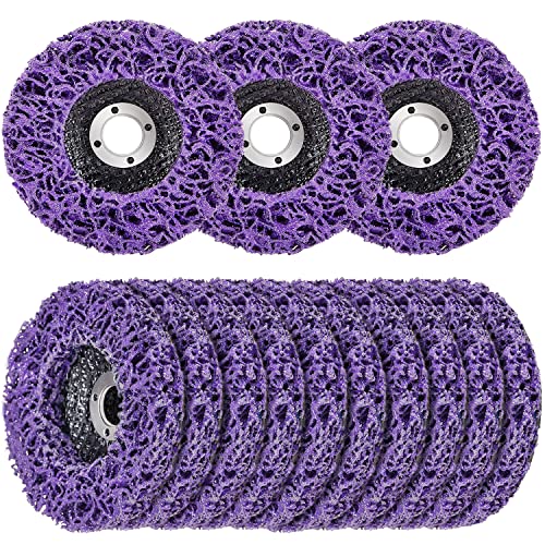 10 Pack Strip Disc Wheel for Angle Grinder Paint Rust Removal 4" x 5/8" - style: 4'' x 5/8''-Purple