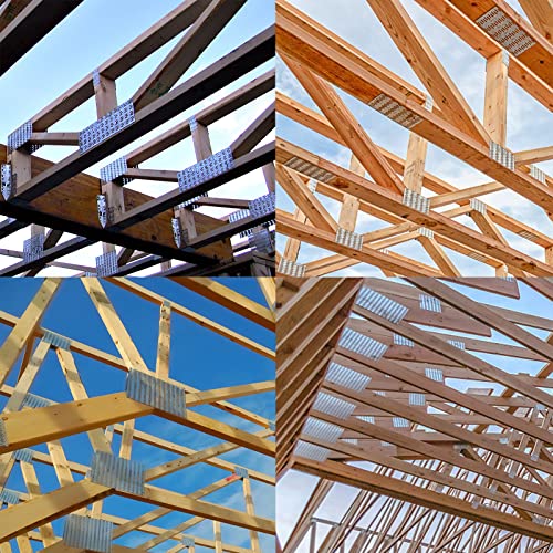 10 Pcs Truss Plates 6 x 8, Pronged Truss Mending Plates with Nail Teeth, Galvanized Truss Brackets for Truss to Rafter Wood Connections, Steel Repairing Plates - size: 6"x8"
