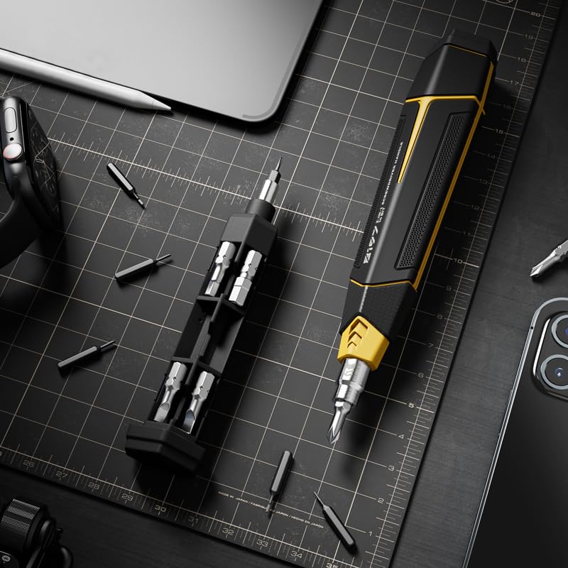 Hanboost 16 in 1 Magnetic Precision Screwdriver Set, 2-in-1 Dual-Handle Repair Tool Kit with 14 CR-V Bits (H4 & H6.3), 5NM High Torque for Electronics, PC, Furniture Assembly & DIY Makers.