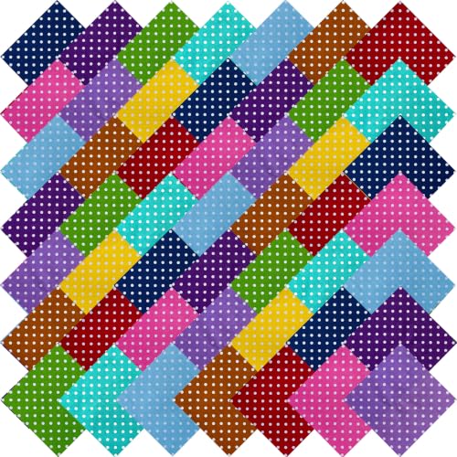 12"x12" 50pcs Cotton Fabric Squares for Sewing Quilting Supplies- Polka Dot - color: Polka Dot, size: 50 PCS 12"x12"