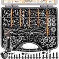 Vigrue 452PCS Metric Flange Nuts and Bolts Assortment kit, M6x1.0, M8x1.25, M10x1.5 Grade 10.9 Alloy Steel Black Zinc Plating Hex Bolts and Nuts Washers, Metric Bolt Set for Automotive Motorcycle - size: M6 M8 M10 Assorted