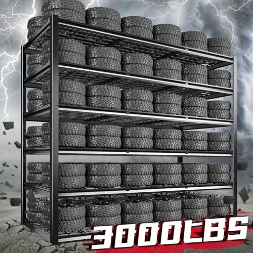 REIBII 60" W Heavy Duty Garage Shelving,6 Tier Metal Shelving Units - size: 6-Tier, 60"W x23"D x84"H