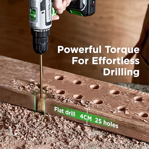 20V Cordless Drill Set, 3/8-Inch Keyless Chuck Electric Drill - color: L901-green