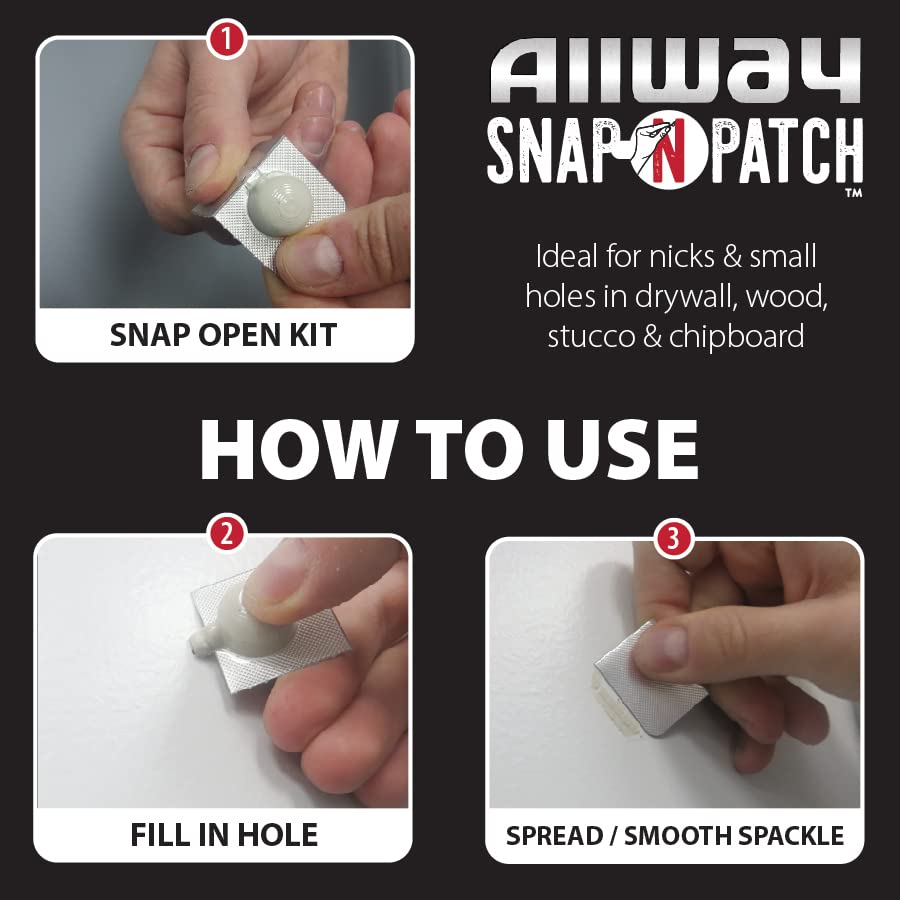 ALLWAY SNP6 Small Hole Filler Repair Kit Multipack, Includes 6 Pods