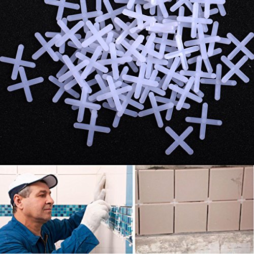 Cosmos Tile Spacers 1/8 Inches (3 mm) Wide Wall & Floor Tiles Spacers, X-Type, 500 Pcs, White Plastic