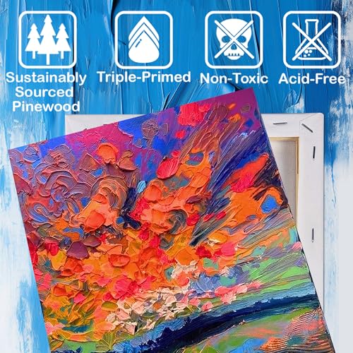 Halobios Professional Stretched Canvas for Painting with 8x10 inch, 5x7 inch (10 of Each), 20 Packs Blank Canvases Art Supplies for Acrylic, Oil, Pouring,100% Cotton, Primed, 5/8 Inch Profile - size: 20 Pack Mixed - 8×10IN 5×7IN