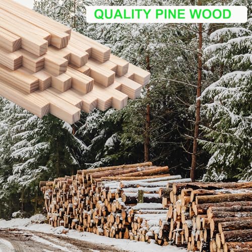 Wooden Dowels Wooden Sticks for Crafts 5/16" x 6", 30 PCS Square Wood Dowel Rods, Unfinished Hardwood Sticks Small Wood Strips for Crafting, Miniature Buildings, Woodworking - size: 5/16"×6"-30PCS