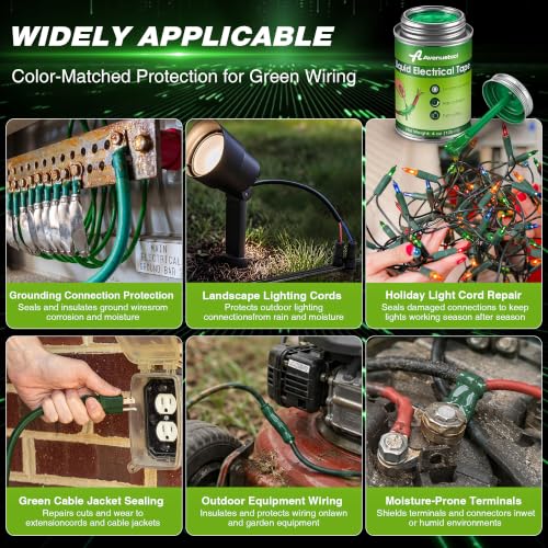 Liquid Electrical Tape 4oz Waterproof Liquid Tape Electrical Insulating Glue with Brush Cap, High Temperature Resistant Flexible Rubber Coating for Wires Cables, Plug, Automotive(Green) - color: Green