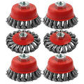 6 Pack Wire Wheels Cup Brush for 4 1/2 Angle Grinder - style: 6 Pack Wire Wheel Cup