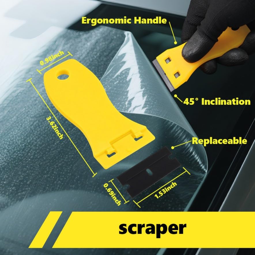Vinyl Wrap Tool Kit with 2000W Heat Gun, Window Tint & PPF Tools - color: yellow&black