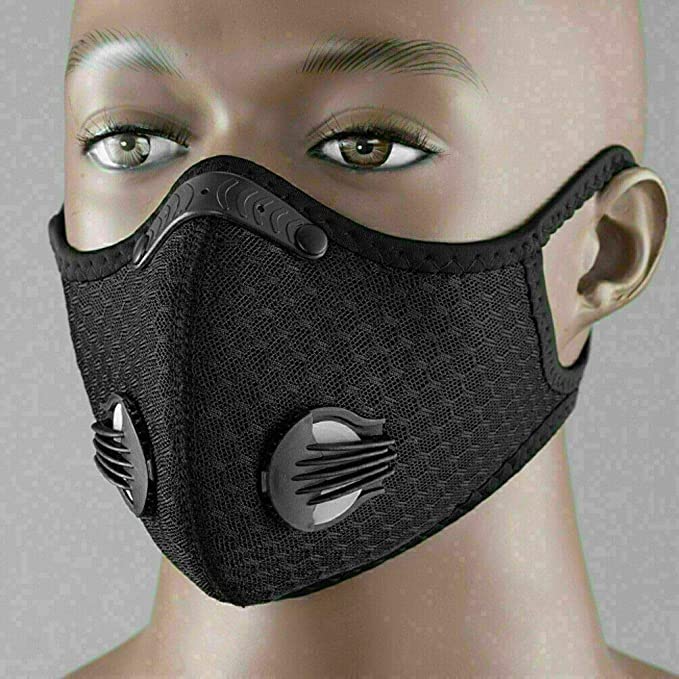 2 Pack Dust_mask Reusable Respirators Unisex Mouth_mask Adjustable for Allergies Woodworking,Cycling, Running,Outdoor Sports, Black