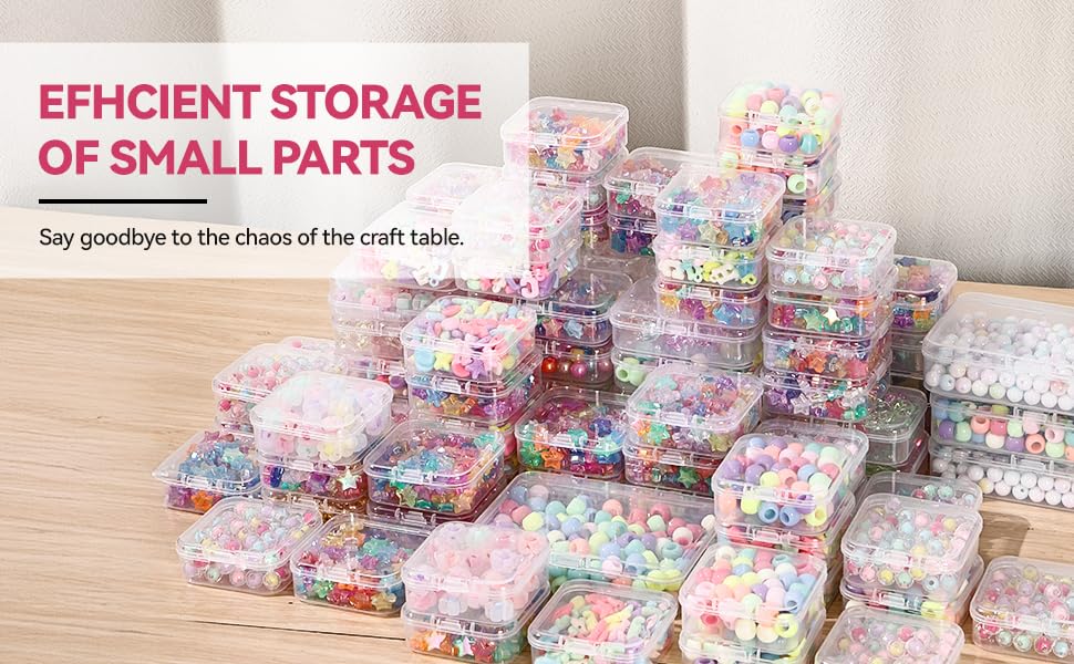 VTG Bead Organizer Box, 56 Pcs Small Plastic Containers with Lids and 3-Tier Stackable Storage Box, Clear Organizers for Jewelry Toys Craft Storage - style: 3 tier coffret