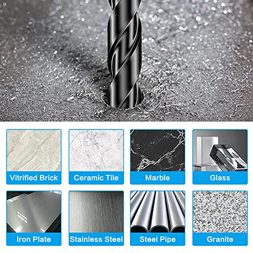 10 Piece Masonry Drill Bits for Tile Glass Ceramic Wall Brick Stone Soft-Metal Wood, Concrete Drill Bit Set,Carbide Tungsten Steel Alloy - size: 10 Piece Mixed Size Drill Bit Set