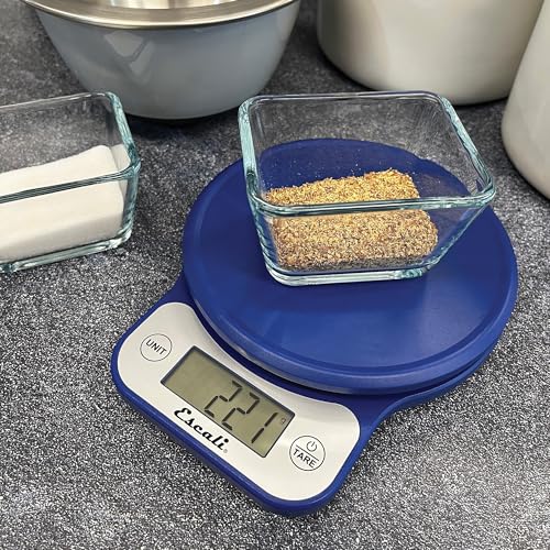 Escali Telero Digital Food Scale, High Precision Kitchen Scale for Cooking, Baking, Portion Control, Meal Prep, Weigh in Grams and Ounces, 11 lb Capacity, Blue (T136) - color: Blue