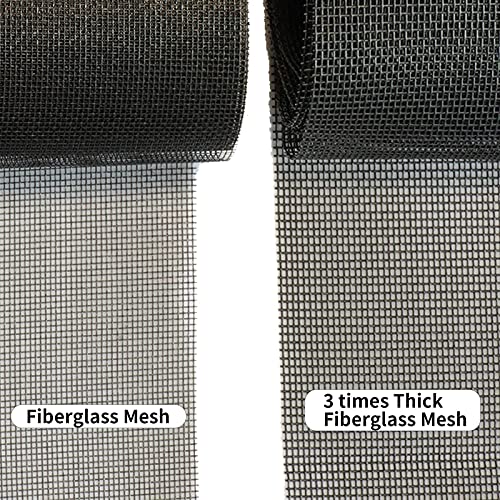 Tooltriz Pet Proof Window Screen Replacement, 60“ x 100” Upgraded Thicken Charcoal Fiberglass Mesh for Sliding Pet Screen Door Repair Kit - Screen Door Protector for Dogs Patio Screen mesh - size: 60“ x 100"