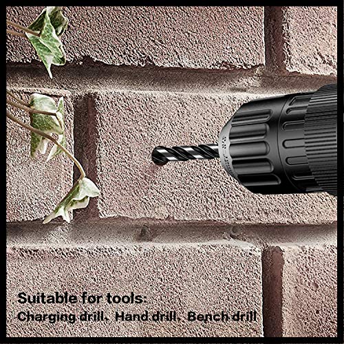 5-Piece 3/8“ Masonry Drill Bits for Tile Glass Ceramic Wall Brick Stone Soft-Metal Wood, 3/8 Inch Concrete Drill Bits Cement Drill Bit Set, 3-Flat Shank, YG8 Carbide Tungsten Steel Alloy Tip 10mm - size: 5 Piece 3/8 Inch Drill Bit Set