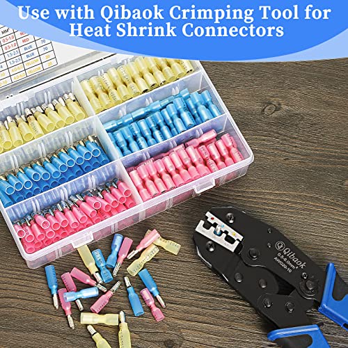 Qibaok 320PCS Heat Shrink Bullet Connectors Kit Female & Male Bullet Butt Terminals Insulated Waterproof Electrical Marine Crimp Automotive Connectors