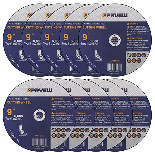 10-Pack Cut Off Wheels 9-Inch,9"x0.075"x7/8" Quality Cutting Disc - style: 9"x0.075"x7/8"(10-PK)