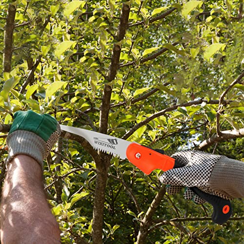 Folding Hand Saw, Pruning Saw for Trimming Gardening Camping Hiking Orange