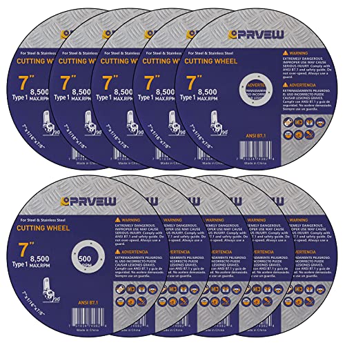 10-Pack 7-Inch Cut Off Wheels,7" x1/16 x7/8" Quality Cutting Disc - style: 7"x1/16"x7/8"(10-PK)