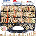 980cs Grade 8 SAE Bolts and Nuts Assortment Kit, 1/4-20, 5/16-18, 3/8-16, 1/2-13 Heavy Duty Hex Bolts and Nuts Kit, Assorted Nuts, Bolts, Flat & Lock Washers, Yellow Zinc Plated, Length from 1/2"-2" - size: 980PCS 1/4-20, 5/16-18, 3/8-16, 1/2-13