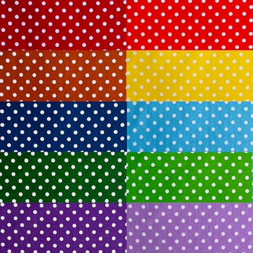 12"x12" 50pcs Cotton Fabric Squares for Sewing Quilting Supplies- Polka Dot - color: Polka Dot, size: 50 PCS 12"x12"