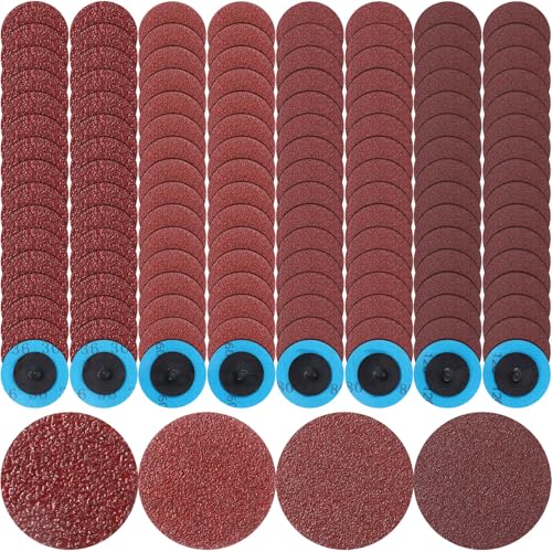 200 Pcs 2 Inch Sanding Discs 36/60/80/120 Grit Discs Aluminum Oxide Coated Die Grinder Accessories for Surface Prep, Grinding Burrs Polishing Finishes Removing Rust Paint