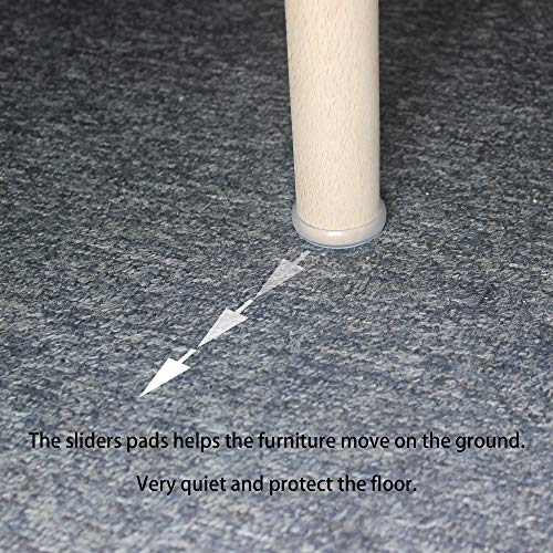 Sliders Pads for Round Furniture Legs(1 inch(25mm),16 Pack),Table/Chair/Cabinet/Sofa Glides,Protect The Floor by Sliding Like Magic,Suitable for Carpet, Wood & Ceramic Tile Floor,etc Blue-Gray - size: 1 inch(25mm) Round