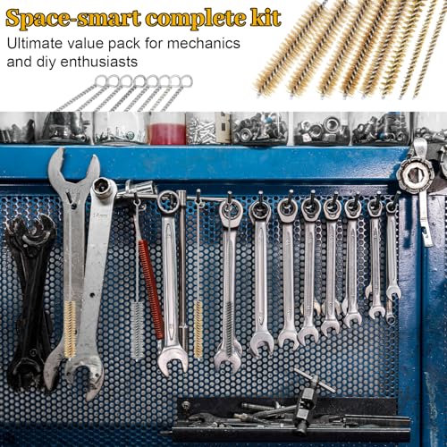 16Pcs Stainless Steel Brass Wire Tube Brushes Set, 12 Inch Long Round Wire Pipe Cleaner for Deep Pipes Auto Parts Engine Parts, 8 Sizes(1/4"-1" Sizes)