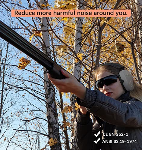 PROHEAR 016 NRR 26dB Shooting Ear Protection, Slim Passive Earmuffs - color: Grey