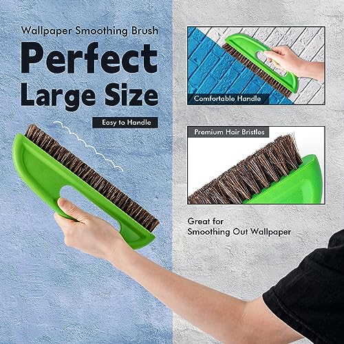 FOSHIO Wallpaper Smoothing Tools Kit, Wallpaper Tools with Squeegee Smoother, Seam Roller, Paste Brush, Wallpaper Smoothing Brush for Peel & Stick Wallpaper, Contact Paper, Window Film Application Kit - color: 02 Wallpaper Kit