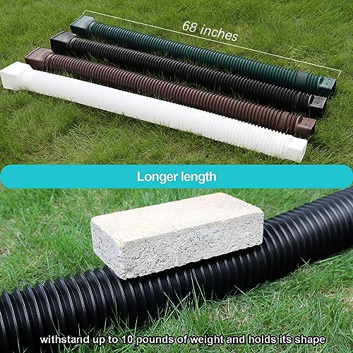 plusgutter Black-2pack Rain Gutter Downspout Extensions Flexible, Drain Downspout Extender,Down Spout Drain Extender, Gutter Connector Rainwater Drainage,Extendable from 21 to 68 Inches - color: Black