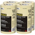 Scotch Painter's Tape Contractor Grade Masking Tan, Tape for General Use, Multi-Surface Adhesive-Tape, 1.41 Inches x 60.1 Yards, 6 Rolls (Pack of 4) - size: 1.41" Width (Pack of 4)