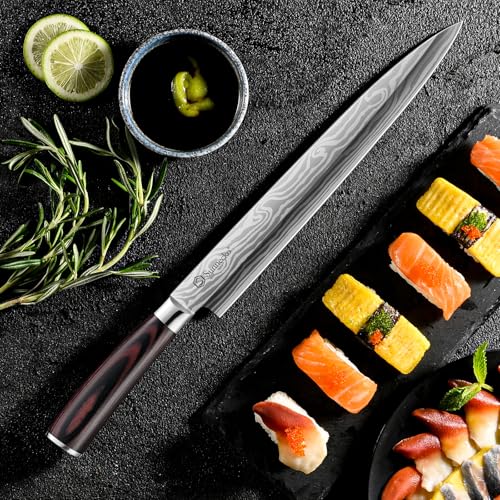 Sunnecko 10.5 inch Sashimi Knife,Sushi Knife for Fish Filleting & Slicing - color: 10.5 inch Sashimi Knife