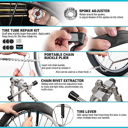 DURATECH 31 Pieces Bicycle Tool Kit, Bike Repair Tools with Storage Box