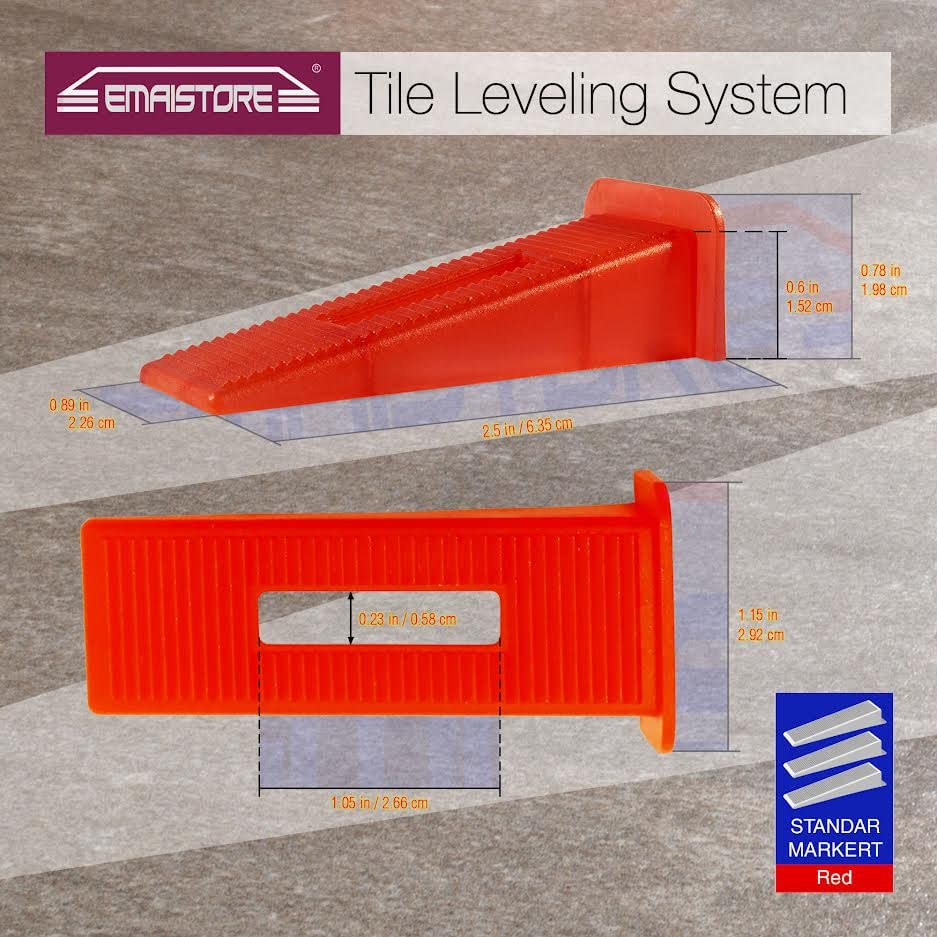 Tile Leveling System (3/16 Inch) – 400 Tile Spacers + 200 Reusable Wedges + 1 Tile Plier – Smooth & Seamless Floor & Wall Tile Installation – 5mm Ceramic & Stone Spacers - color: 400 Spacers + 200 Wedges + 1 Tile Plier