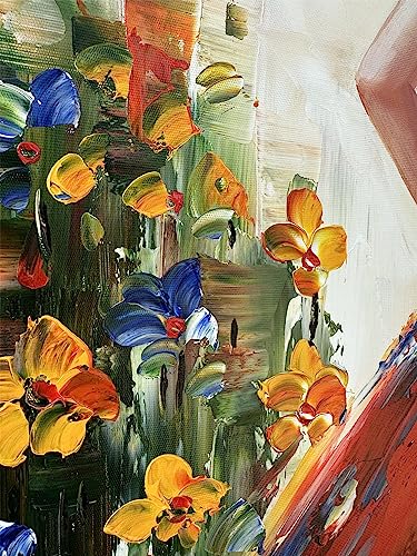 zoinart Hand Painted Abstract Vertical Canvas Wall Art 28x40 Inches Musical Girl Modern 3D Wall Paintings Framed Contemporary Art for Home Decorations Wall Decor Ready to Hang - color: YH-R101