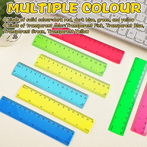 Teling 192 Pack Rulers Bulk for Classroom,Kids School Supplies,6 Inch - size: 6 Inch