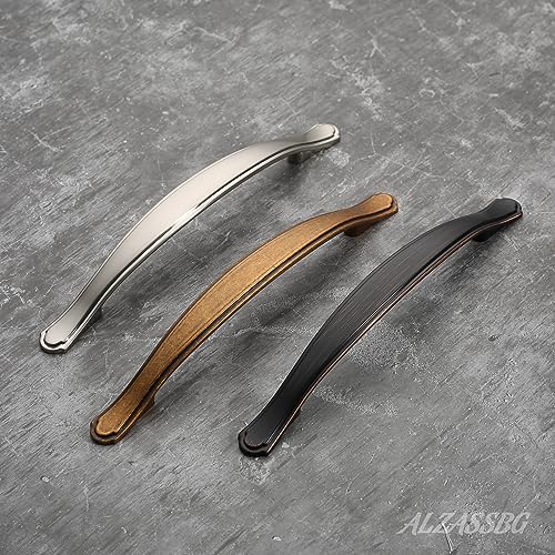 Alzassbg Antique Brass Cabinet Pulls and Handles 10 Pack, AL3028AE - color: Antique Brass, size: 6-1/4" Hole Center