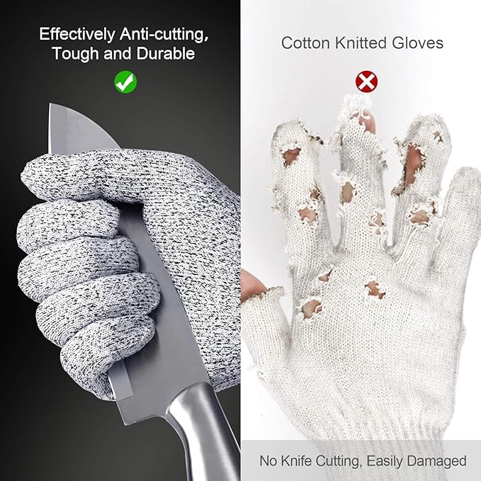 Cutting Gloves, 2 Pairs Cut Resistant Gloves, Cut Proof Gloves Kitchen - size: Small, style: Anti-slip