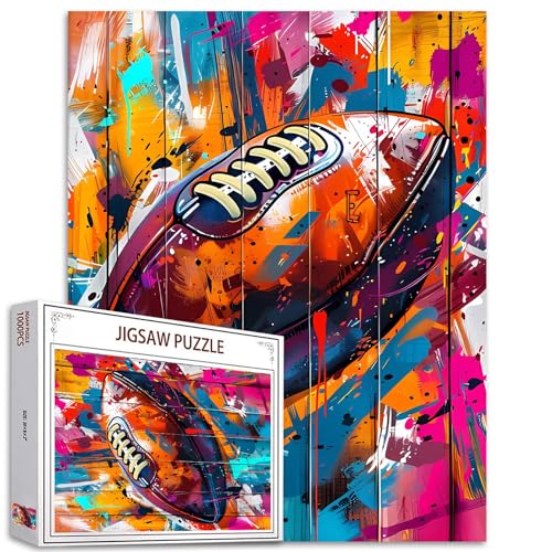 American Football Jigsaw Puzzle，Ball Sports 1000 Pieces Jigsaw Puzzles for Adults，27 x 20 Inches Puzzles ，HD Quality Banksy Graffiti Street Vibrant Puzzle Gift，Family Activity Perfect for Game Night - color: Banksy 02