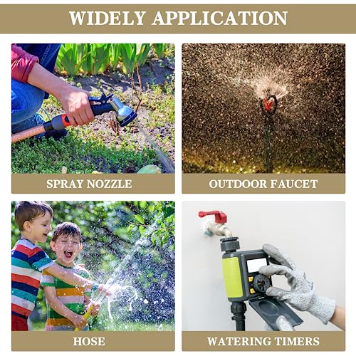 Hourleey Garden Hose Repair Kit - Aluminum Alloy End Mender, Male & Female Fittings, Fit 5/8" & 3/4" Hose, 2 Extra Washers - size: 1 Set