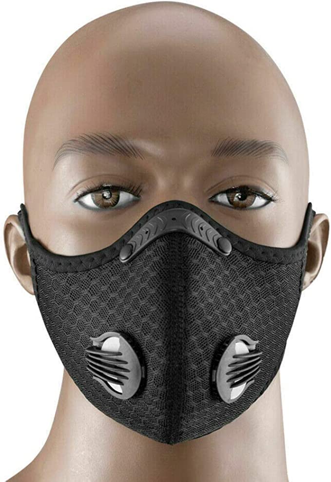 2 Pack Dust_mask Reusable Respirators Unisex Mouth_mask Adjustable for Allergies Woodworking,Cycling, Running,Outdoor Sports, Black