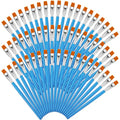 Crtiin 60 Bulk 1/2 Inch Flat Paint Brushes for Acrylic Painting Large(Blue) - color: Blue, size: 1/2 Inch